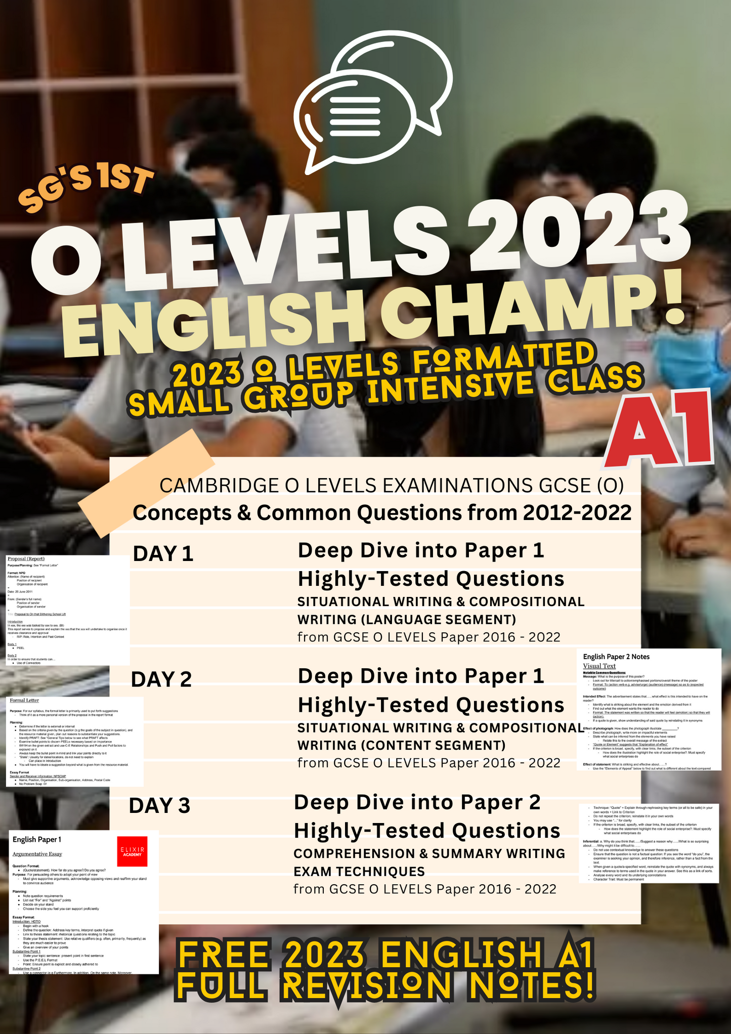 A1 ENGLISH O-LEVEL INTENSIVE CLASS 2023